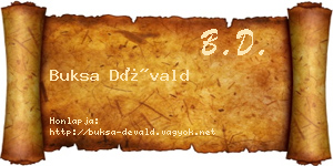 Buksa Dévald névjegykártya