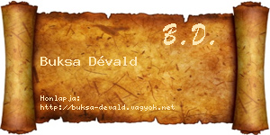 Buksa Dévald névjegykártya
